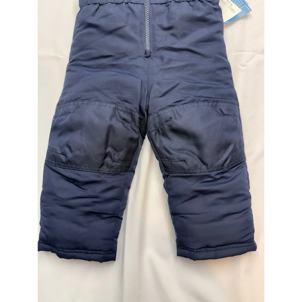 FALLS CREEK $30 New Unisex Kids Navy Blue Adjustable Strap Reinforced Snow Bibs